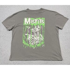 Misfits Shirt Mens Large Gray Death Comes Ripping Graphic‎ Band Tee Tagless Punk